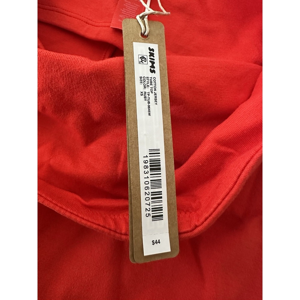 New Skims Cotton Jersey Tube Top Women's XS Ruby Stretch Strapless Comfy - Picture 9 of 10